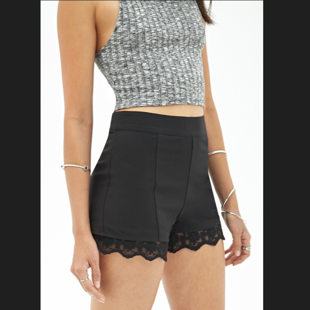 Unique black high waisted shorts